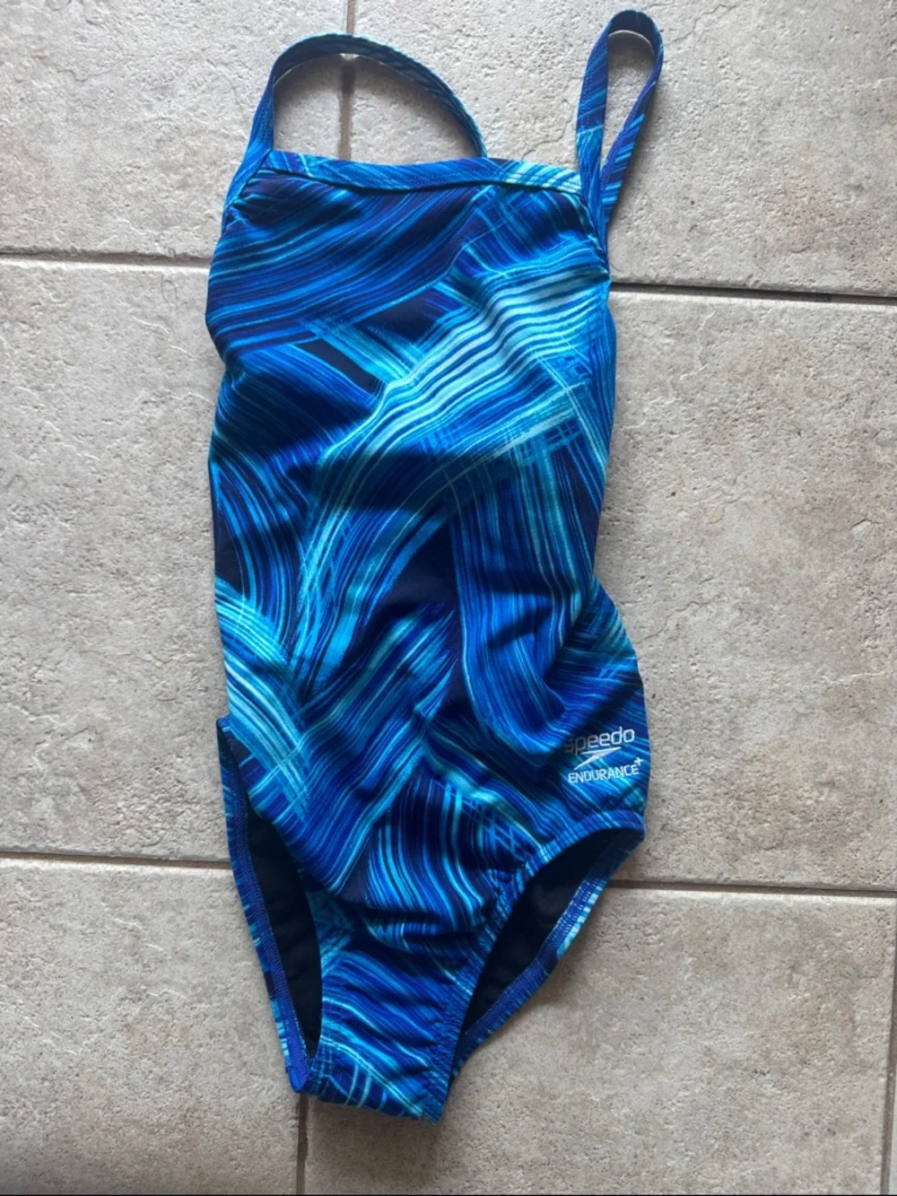 Girls new with tag speedo endurance, one piece size 10 blue bathing suit